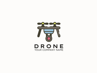 Drone logo design vector template