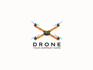 Drone logo design vector template