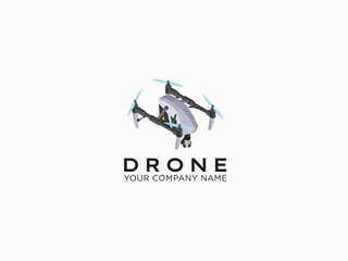 Drone logo design vector template