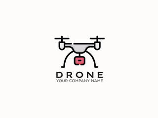 Drone logo design vector template