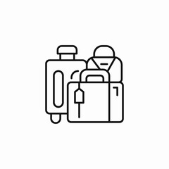 multiple travel bags icon sign vector