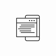 mobile phone screen icon sign vector