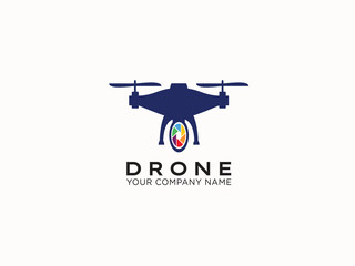 Drone logo design vector template