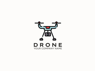Drone logo design vector template