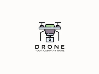 Drone logo design vector template