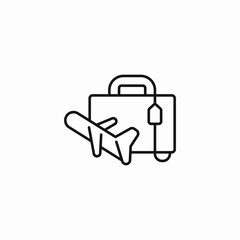 suitcase plane travel icon sign vector