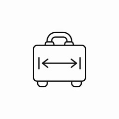 suitcase with width icon sign vector