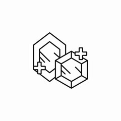 two glowing gems icon sign vector