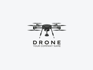 Drone logo design vector template
