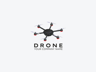 Drone logo design vector template