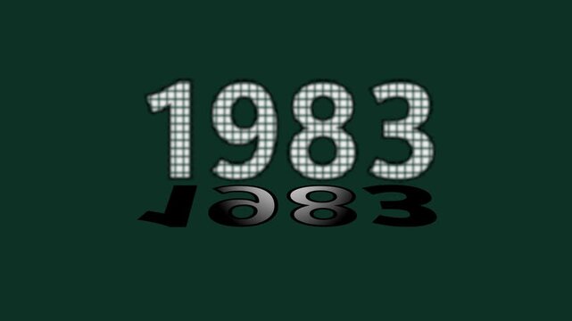 text 1983 animation colorful background and Digital Data moving on Circuit Board . Abstract high tech Artificial intelligence (AI), data mining, modern computer technology&nbsp;surface