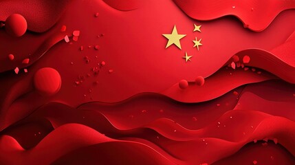 Background for China National Day Created with Generative AI Technology, Symbolizing Patriotism