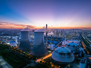 Aerial view of a large chemical plant