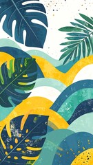 Tropical leaf art background