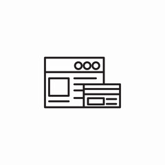 website credit card icon sign vector