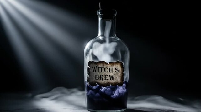 Eerie witchs brew illuminated bottle
