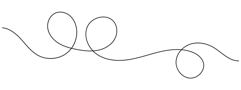 Curved single line. Minimalist squiggle line. Thin line wavy abstract background. Seamless pattern decorative curve line in eps 10.
