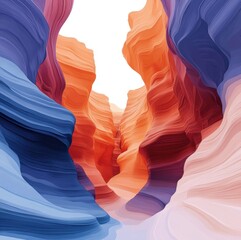 Colorful Abstract Canyon with Bright Patterns and Natural Curves