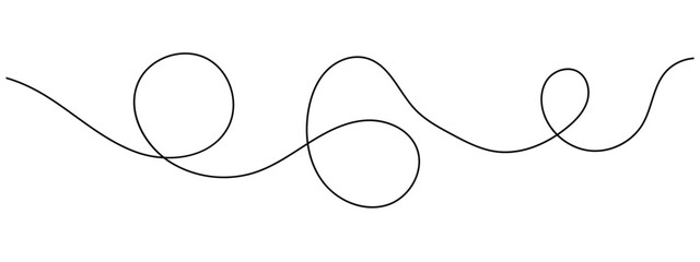 Curved single line. Minimalist squiggle line. Thin line wavy abstract background. Seamless pattern decorative curve line in eps 10.