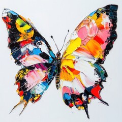 Vibrant Artistic Butterfly Painting with Colorful Abstract Design