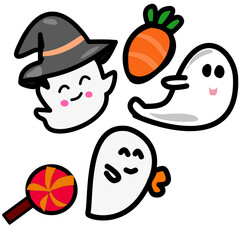 Cute Creepy Halloween Icon Collection