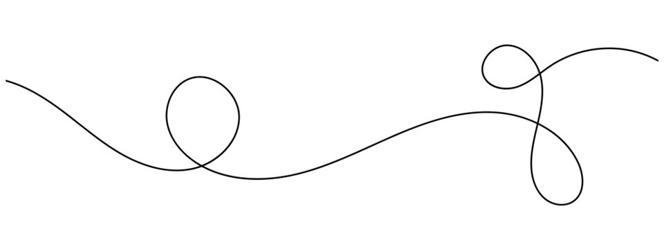 Curved single line. Minimalist squiggle line. Thin line wavy abstract background. Seamless pattern decorative curve line in eps 10.