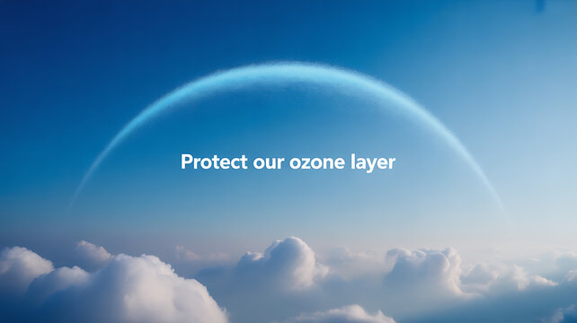 Protecting the ozone layer with a view of Earth's atmosphere and clouds