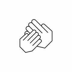 cupped together hands icon sign vector