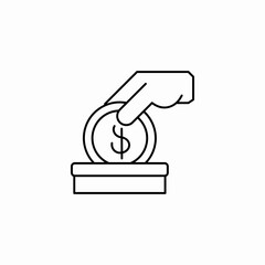 hand donating money icon sign vector