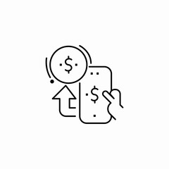 money transfer phone icon sign vector