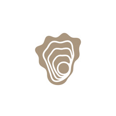 Shell Clam with Pearl and Wave Ocean and Mind Health logo design vector
