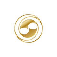 Dual Exchange Paper Gold as S Letter in Spiral Luxurious Exclusive Logo Design Vector