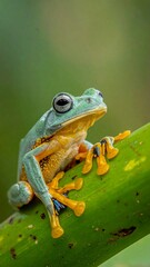 Close-up of a colorful tree frog