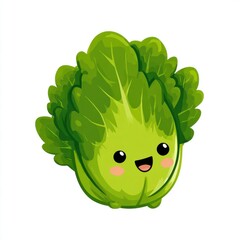 Cute Cartoon Lettuce Illustration