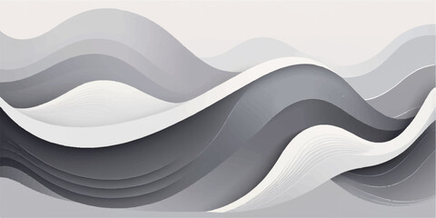 Abstract vector illustration of black and white wavy lines with a dynamic curve, perfect for a modern web backdrop or business card template