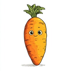 Cute Orange Pixel Art Carrot Illustration with Smiling Face