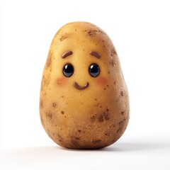 Cute Smiling Cartoon Potato 3D Render
