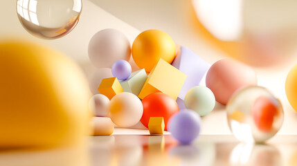 colorful balloons background Abstract geometric shapes party birthday wallpaper