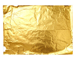 Gold leaf, crumpled, rectangular sheet