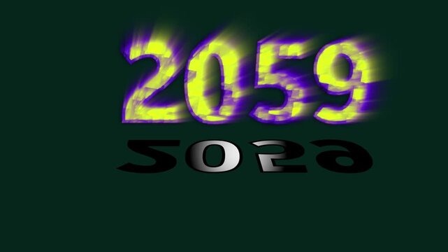 text 2059 animation colorful background and Digital Data moving on Circuit Board . Abstract high tech Artificial intelligence (AI), data mining, modern computer technology&nbsp;surface