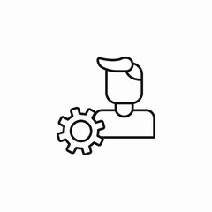 human gear cogwheel icon sign vector