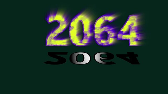 text 2064 animation colorful background and Digital Data moving on Circuit Board . Abstract high tech Artificial intelligence (AI), data mining, modern computer technology surface