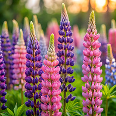 blooming Acro lupine flower Lupinus lupin