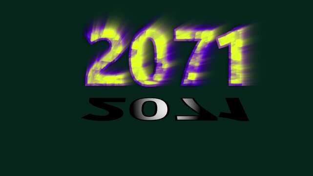 text 2071 animation colorful background and Digital Data moving on Circuit Board . Abstract high tech Artificial intelligence (AI), data mining, modern computer technology surface