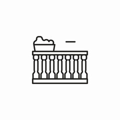 balcony with railing icon sign vector