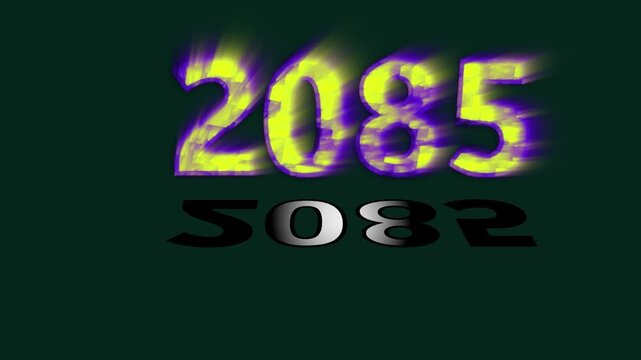 text 2085 animation colorful background and Digital Data moving on Circuit Board . Abstract high tech Artificial intelligence (AI), data mining, modern computer technology&nbsp;surface