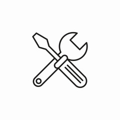 crossed tools icon icon sign vector