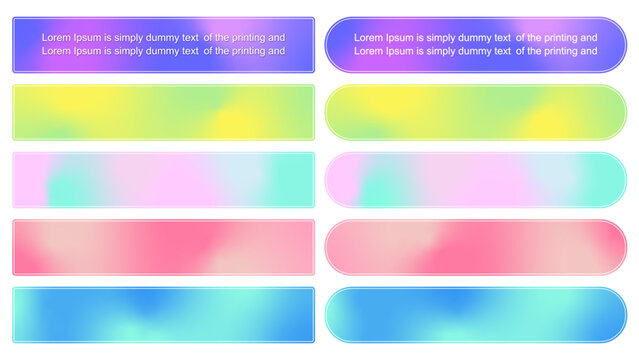 グラデーションのカラフルなテロップベースのセット