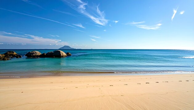 Tranquil beach scene with soft waves