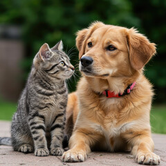 Obraz premium cat and dog
